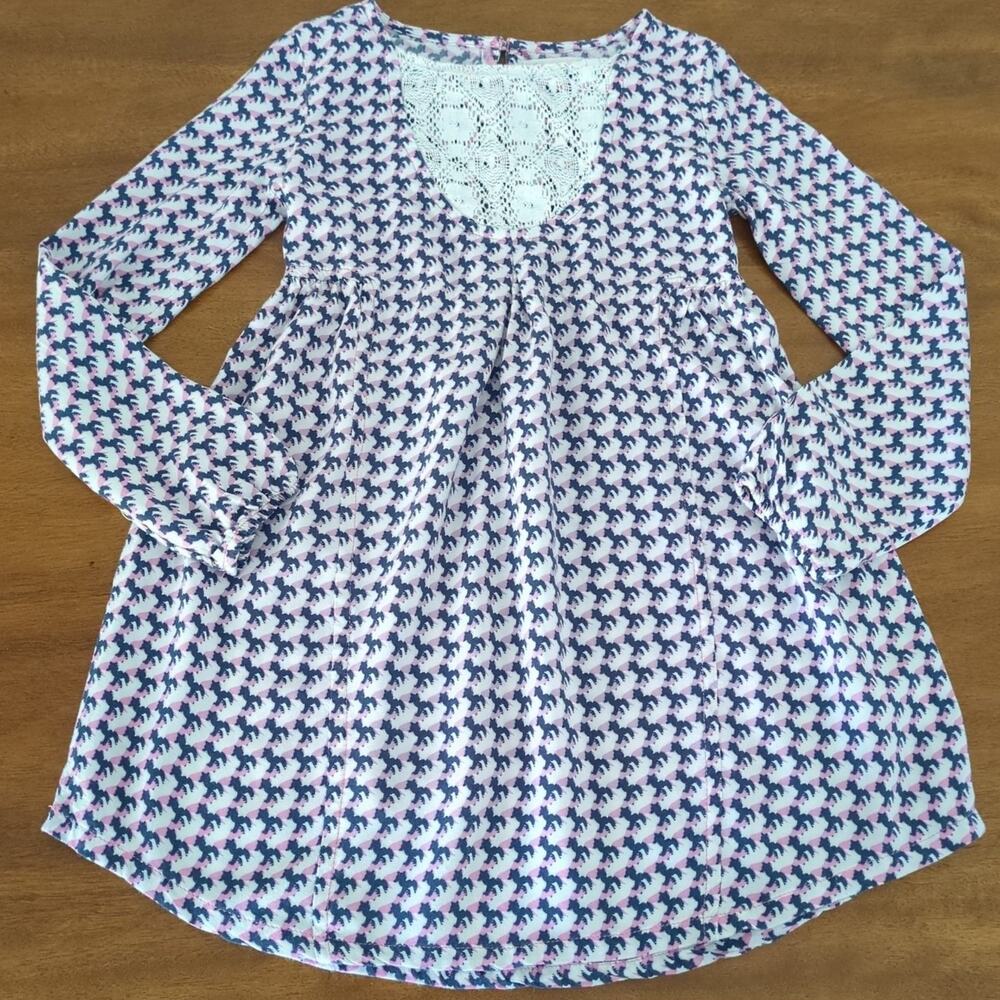 Tucker + Tate girls long sleeve cotton pattern dress size 5 EUC